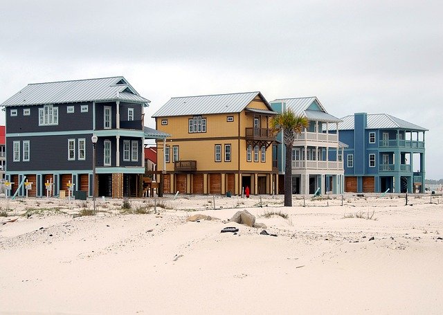 domy na pláži